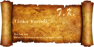Tinka Kornél névjegykártya