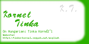 kornel tinka business card